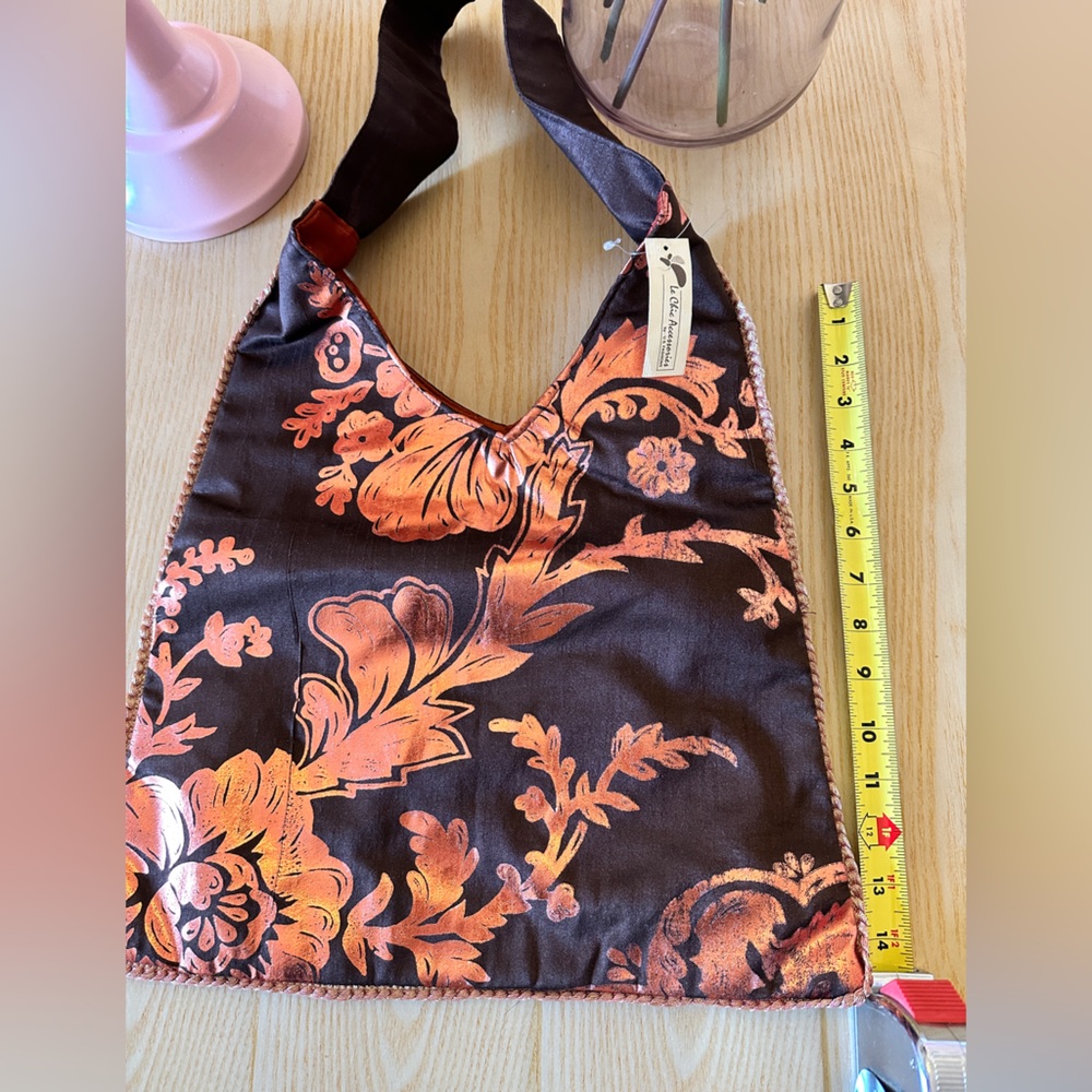 Floral Brown and Orange Women's Bag